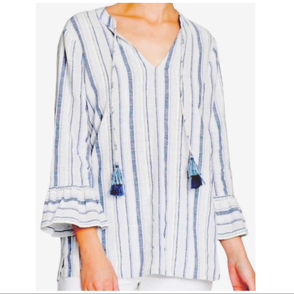Nic + Zoe | Striped Linen Blouse